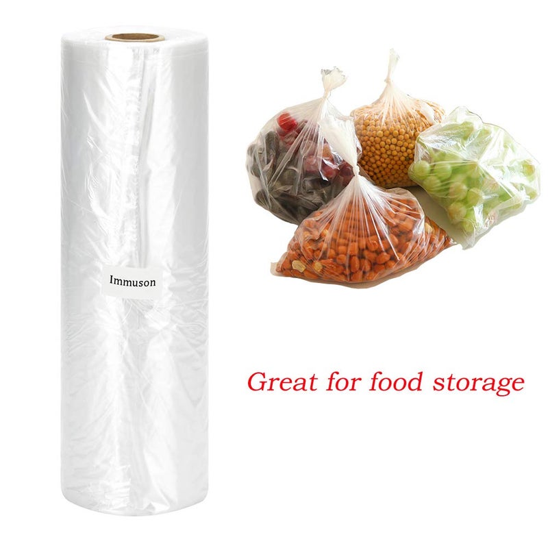 Immuson 12" x 20" Plastic Produce Bag on a Roll Food Storage Bags Clear Plastic Produce Bag for Fruits, Vegetable,Bread, Kitchen Bags (350 Bags-1 Roll) - Image 2